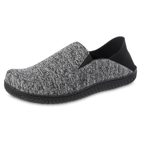 isotoner Men's Sport Knit Closed Back Slipper: Indoor/Outdoor Sole, Memory Foam, Machine Washable