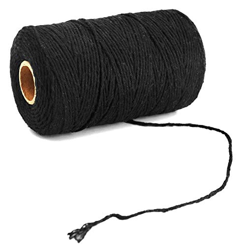 jijAcraft Black Twine String, 656 Feet Bakers Twine String, 2mm String for DIY Crafts, Present Decoration, Gift Wrapping, Craft Wrapping, Holiday Season Decoration - Thumbnail 4