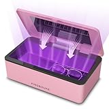 KING&DUKE Phone Sanitizer, UV Sanitizer Box with 360° UV-C Light, Portable UV Phone Sanitizer for Cell Phone, Keys, Glasses, Earphones – Pink