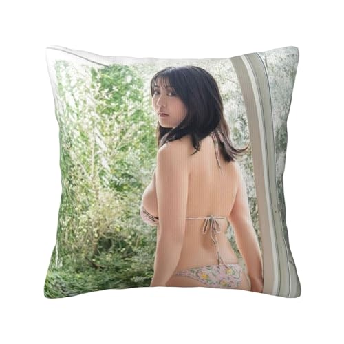 福井梨莉華 26 枕カバー抱き枕カバーファッション45 x 45 cm部屋装飾両面正方形の部屋プレゼントルーム装飾車隠しファスナー クッション 18x18in