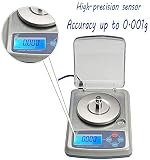 Waga elektroniczna, cyfrowa waga, precyzyjna waga analityczna, elektroniczna waga precyzyjna, waga jubilerska kuchenna, biała - 500 g/0,01 g