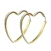 Produktbild BOBIJOO JEWELRY - Paar Ohrringe Creolen Frau Herz Stahl 316L Gold Vergoldet Plattiert mit Strass Zirkonium Anhängig