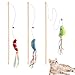 IUHKBH Cat Wands, 3 PCS Wood Cat Teaser Wands with Catnip Interactive Cat Toys for Cat and Kitten