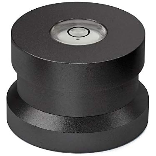Dynavox Single Puck ASP3, adapter z aluminium do pojedynczych płyt dźwiękowych 45, zintegrowana ważka do regulacji gramofonu, czarna