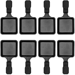 Sartenes Para Raclette Kosmosta Revestimiento antiadherente Mini Grill Cheese Pan Accesorios para derretir Raclettes Bandejas de repuesto Raclette Platos Mini sartenes para raclette, forma cuadrada (8 piezas)