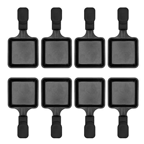 Kosmosta Antihaftbeschichtete Mini-Grillpfanne aus Gusseisen für Käse, Schmelzzubehör Raclettes, Ersatz, zusätzliche Raclette-Schälchen, Mini-Grillpfanne, quadratische Form (8 Stück) Cover