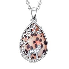 Teardrop Wolf Leopard Necklace-A