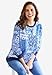 Woman Within Plus Size Printed Sweatshirt - 1X, Deep Teal Multi Floral Embroidery