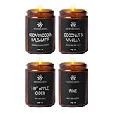 Scented Candles Set, Natural Soy Wax Candle Gift Set for Women Travel Tin Candles for Aromatherapy, Stress Relief, Relaxation - 4 Pack (4.4oz each)