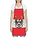 QIPVEKR Austrian Coat of Arms Eagle Flag Aprons For Women With Pockets, Adjustable Waterproof Kitchen Apron for Cooking, Baking & BBQ