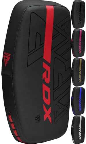 RDX Thai Pads Paos Muay Thai Kick Boxing Entrenamiento, Maya Hide Cuero Boxeo Almohadilla, Kara Curvo Escudo Manoplas para MMA Kicking Sparring Artes Marciales Taekwondo Combate Deportes Training Pad