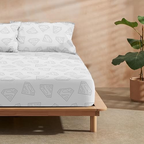 Drap housse Superman 135x140 en pur coton pour lit deux places - 4