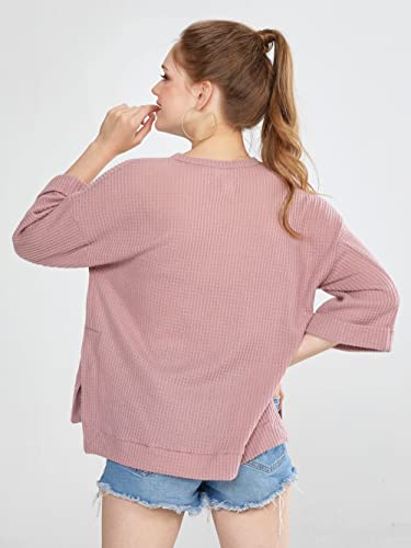 noflik Comfy Oversized High Low Long Sleeves Tops for Women3