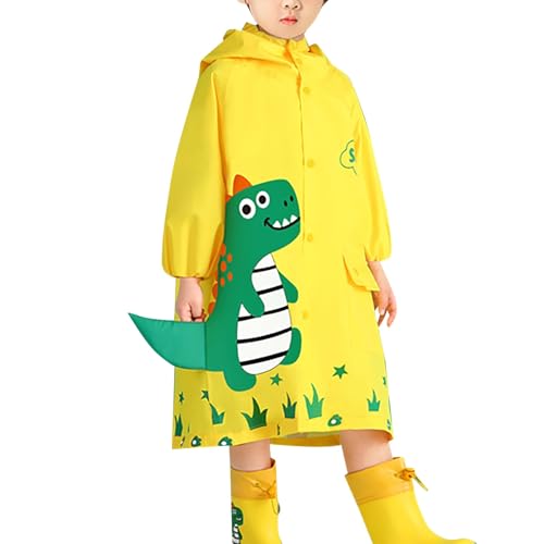 Giacca antipioggia per bambini, compatta, ripiegabile, impermeabile, con cappuccio, con borsa per il trasporto, dettagli...