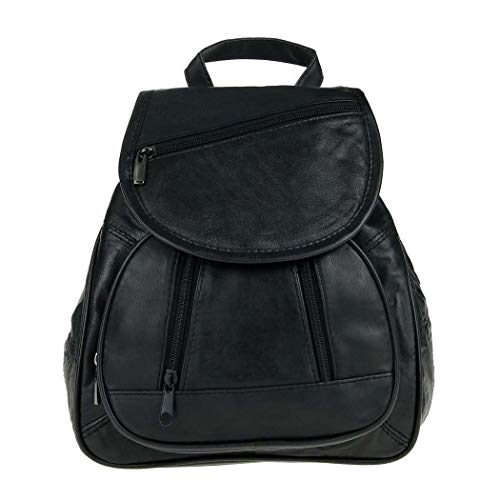 OBC Rucksack Stadtrucksack Schultertasche Cityrucksack Backpack Tasche Organizer Leder Nappaleder Patchleder Lederrucksack Tablet Schwarz Echtleder Cover