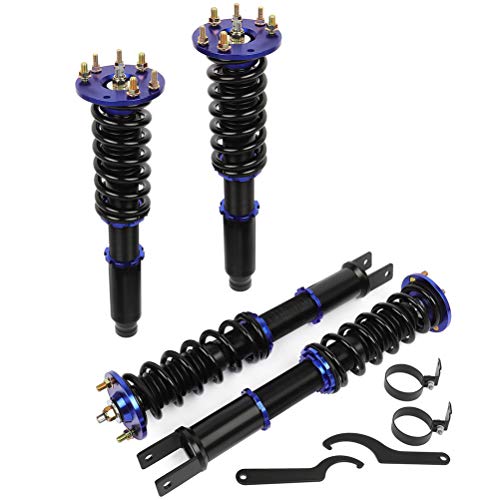 Coilover Struts Spring Shocks Adjustable Height Coilovers Suspension Struts Coil Spring Shocks and Struts Full Set Kits ECCPP Fit for 2008 2009 2010 2011 2012 for Honda for Accord - Blue