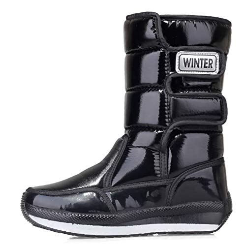 Solshine Damen Gefütterte wasserdichte Halbschaft Schneestiefel 950 Schwarz 39EU Cover