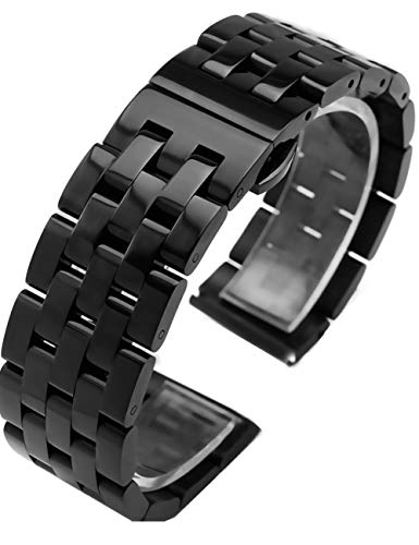 最安値 Reinherz マット 金属腕時計バンド 時計ベルト 艶消し ステンレス Dバックル 丈夫 防水 通気 湾曲自由 18mm 19mm mm 21mm 22mm 24mm シルバー ブラック 18mmブラックの価格比較