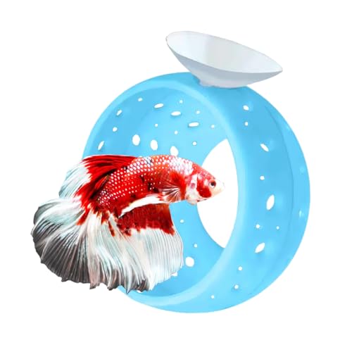 Image of Betta Fish Tunnel with Suction Cup - Aquarium Fish Hideout Shrimp Cave Guppy Fish Tunnel Tank Accessories Aquarium Decor for Small Fish Shrimp (Blue)