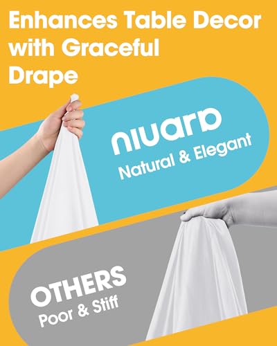 Image of Niuara White Polyester Table Cloth, 6 Pack, 60 x 84 in