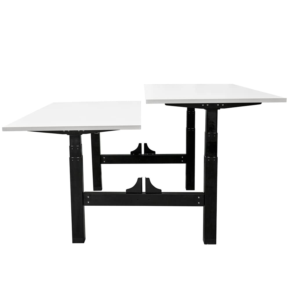 Vivol Podwójne biurko Duo 2 x 2 silnik – elektryczna regulacja wysokości – 180 x 80 cm – czarny/biały – profesjonalne podwójne miejsce pracy