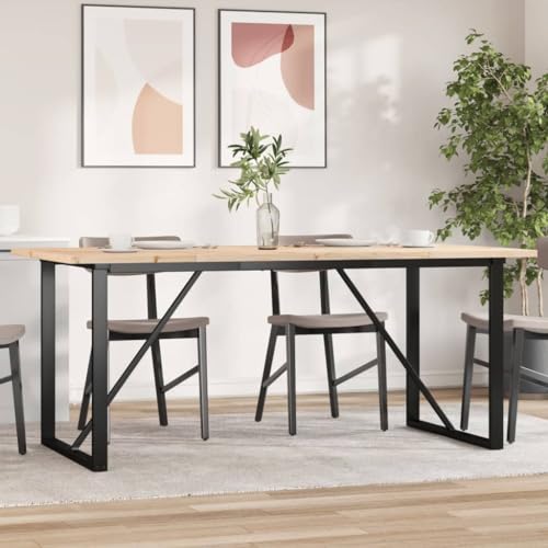 Snsowed Mesa Comedor Marco O Madera Maciza Pino y Hierro 180x90x75,5 cm, Mesa Cocina, Mesa Salon Comedor, Mueble Comedor, Mesa Auxiliares, Mesita Comedor, Mesa Multifuncional - 3282744