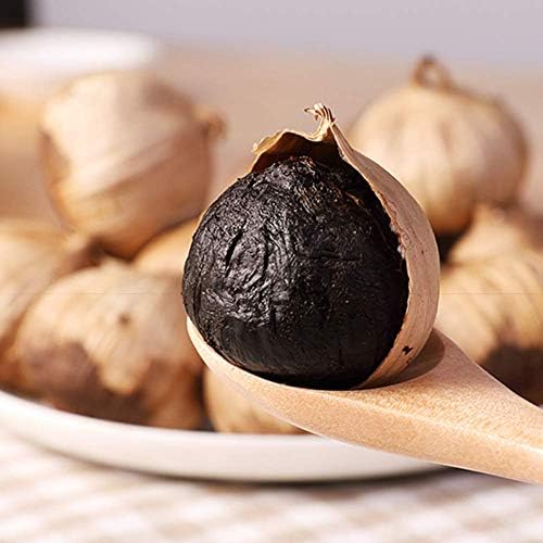 Black Garlic Whole,MQUPIN 500g Fresh Garlic Whole Bulbs All Natural ,Whole Fermented for 90 Days Black Pearl Garlic, 0 additives, Ready to eat,Chemical Free Anti-Aging Improve Sleeping(17.6oz)