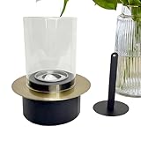 Hoguera De Mesa - Estufa Sin Humo, Brasero para Interiores, Brasero De Combustión Limpia, Calentador Portátil, Vidrio Resistente Al Calor, Acero Inoxidable, Ideal para Decorar Fogatas Ofic