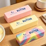 Realistic Soft Butter Stick Fidget Toy,Slow Rebound Cute Butter Squeeze Stress Balls, Slow Rising Portable Squishy for Adults Anxiety & Stress Relief, Sensory Gifts for Office, Home (Pink)