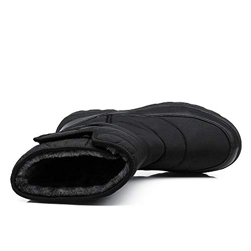 Sonlleivoo Mens Snow Boots Winter Boot Waterproof Light Weight High Top With Fur Lined Outdoor (Black, Numeric_10_Point_5) #TOP5