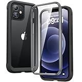 Diaclara Designed for iPhone 12/12 Pro Case, Full Body Rugged Case with Built-in Screen Protector, Camera Protection Shockproof Phone Cover for iPhone 12/12 Pro 6.1' (Black)