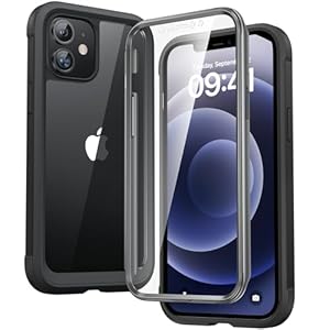 Diaclara Designed for iPhone 12/12 Pro Case, Full Body Rugged Case with Built-in Screen Protector, Camera Protection Shockproof Phone Cover for iPhone 12/12 Pro 6.1" (Black)