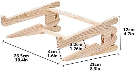 Laptop Stand,Wooden Laptop Holder for Desk,Ventilated Cooling Desktop Computer Stand,MacBook Stand,Portable Notebook Holder,Laptop Organizer,Compatible with MacBook,Air,Pro,Lenovo,Samsung,Dell,HP (S)