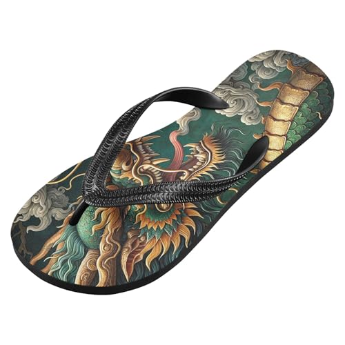 Burbuja Dragon Tiger Flip Flops for Women Men, Soft Thong Sandals Rubber Slippers for Pool Beach Essentials2