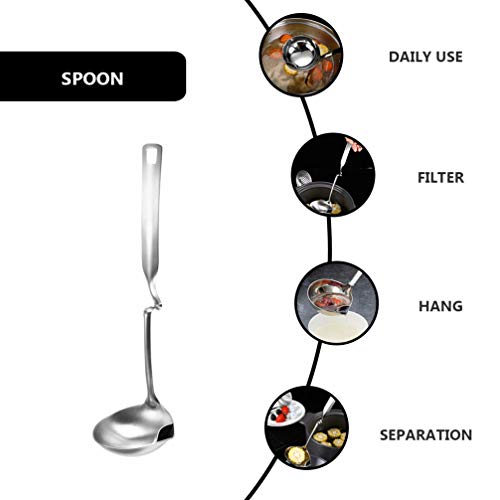 Cabilock Filtro de óleo de aço inoxidável, colher de sopa, coador de gordura com cabo longo para mol