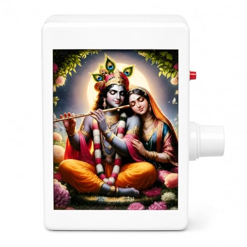 Image of Radhe Krishna 9-in-1 LED Mantra Chanting Box with Adjustable Volume & Bell Tones | Devotional Audio Player for Home, Temple & Meditation | Glowing Light for Peace & Positivity | Ideal Gift Item