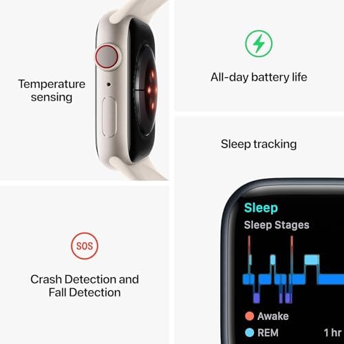 Apple Watch Series 8 [GPS, 41mm] - Midnight Aluminum Case with Midnight Sport Band, M/L (Renewed) - 4