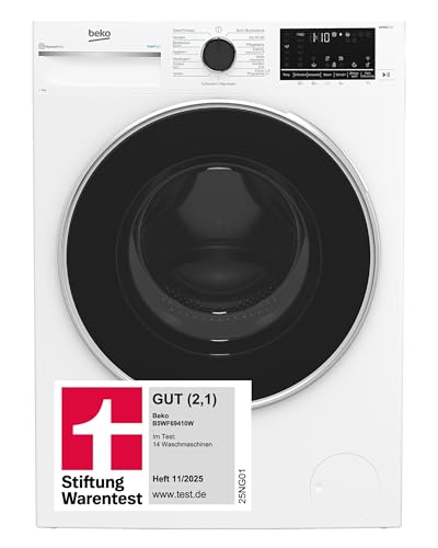 Beko B5WF69410W Waschvollautomat, Waschmaschine, 9 kg, Schleuderwahl 1400 U/min, Dampffunktion, allergikergeeignet, Nach...