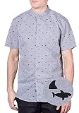 Visive Mens Short Sleeve Button Down Shirt Hawaiian Shark Sizes S-4XL Big Mens, Funny Novelty Summer