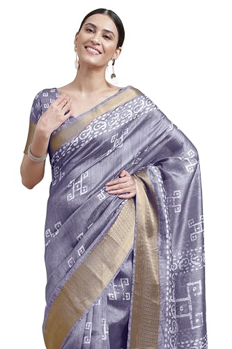 Image of MIRCHI FASHION Women Saree Cotton Silk Batik Block Printed | Breathable Office Wear and Regular Use Sari with Blouse Piece