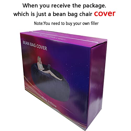 Zglcqsgy Bean Bag Chair Cover(It Was Only Cover,Not A Full Bean Bags) Chair Cushion 7Ft Black Big Round Soft Fluffy Pv Velvet Big Bean Bag Cover, Living Room Furniture #TOP7