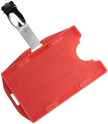 PCL Media ltd® Opaque Single Sided ID Card Badge Holder & Crocodile Strap Pocket Clip (Holders are Now Bio Degradable) Work ID Card Holder
