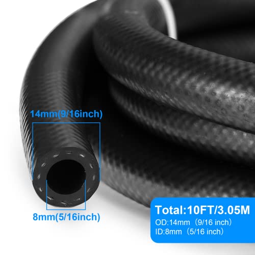 Sykrss 5/16 Fuel Hose Line, 10Ft Nbr Rubberfuel Fuel Hose, 30R7 30R6 300Psi Fuel Line Kits Fit For Fuel Systems Engines Tube #TOP1