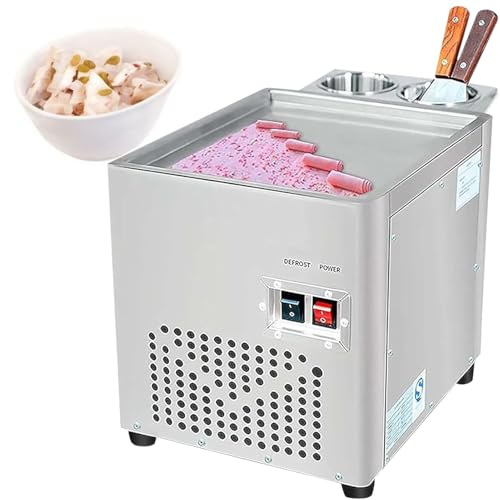 Máquina automática para hacer rollos de helado, sartén cuadrada individual para yogur, perfecta para bares, cafeterías, tiendas de postres