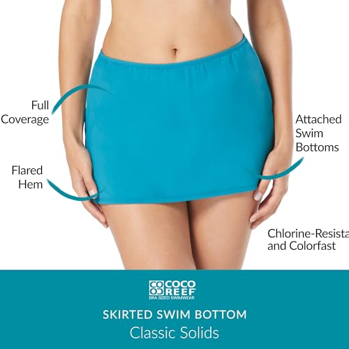 Image of COCO REEF Skirted Swim Bottom - Flared Hem Skirt with Attached Bikini