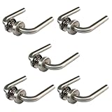 Genérico JDEL 5 Juegos de Manilla con Roseta Redonda de acero inoxidable para puertas