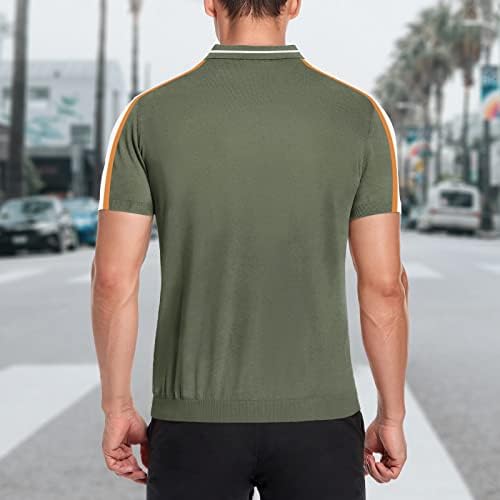 ALTAIREGA Pure-Cotton Mens-Polo-Shirts Knit-Golf-Activewear Summer-Athletic-Pullover - Short 