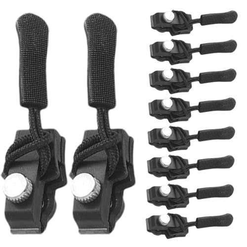 Kit de Reparación de Cremalleras, 10 Piezas Correderas de Repuesto en 3 Tamaños para Bolsos, Chaquetas y Pantalones, Fácil Instalación sin Herramientas