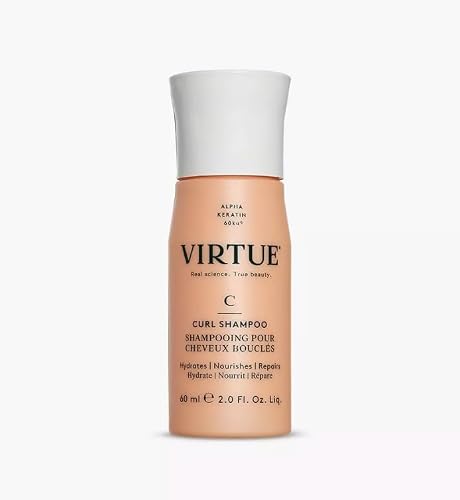 Image of Virtue Curl Sulphate-Free Shampoo with Jojoba Oil | Gently Cleanses & Hydrates | Repairs Curly Hair | Colour Safe | 60 ml