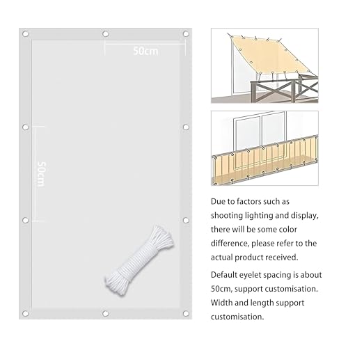 Voile d'ombrage antidéchirure 200x500 cm blanc en polyester haute résistance pour terrasse - 7